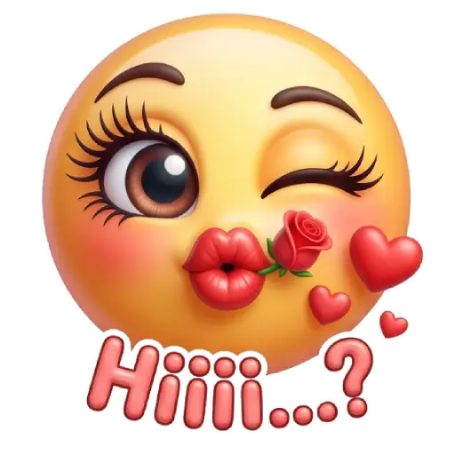 Cute smiley face, stickers, Whatssapp stickers, love, kiss me, valentine, hi